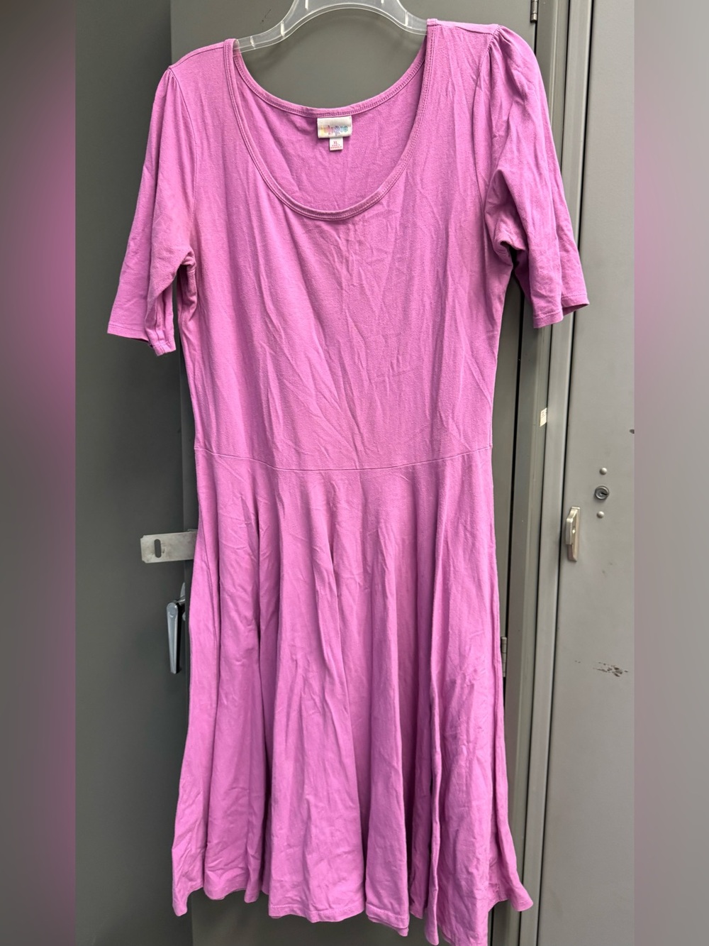 LuLaRoe Purple Nicole Scoop Neck light weight summer Dress simply comfortable XL